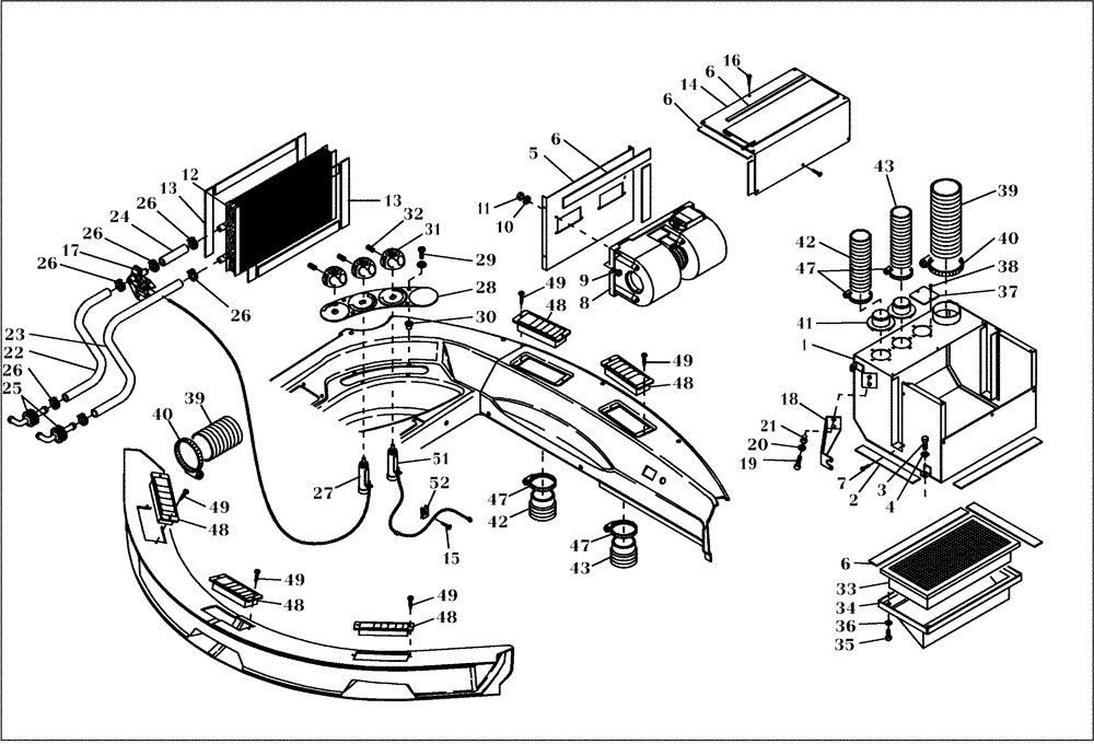 Схема запчастей Case 321D - (27.010[001]) - HEATING INSTALLATION (OPTION) (S/N 591052-UP) No Description