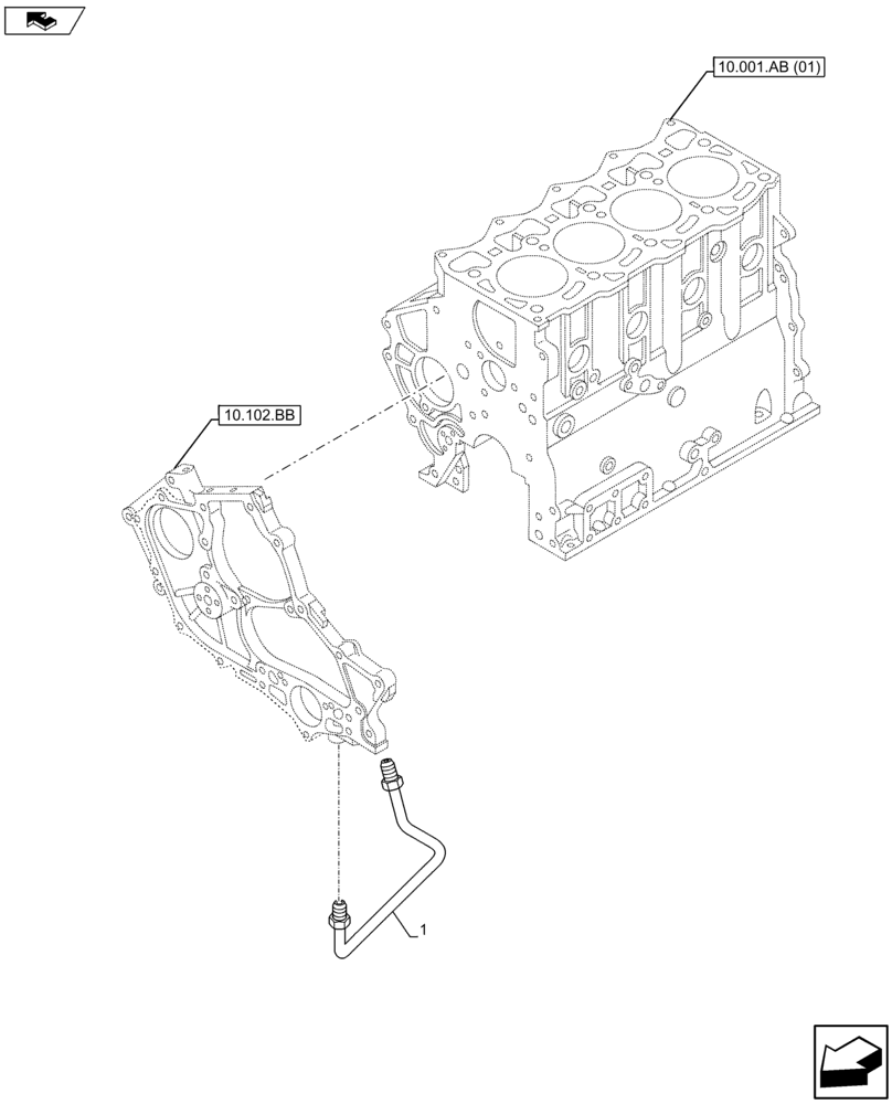 Схема запчастей Case AP-4LE2XASS01 - (10.304.AL[02]) - OIL PUMP LINE (10) - ENGINE