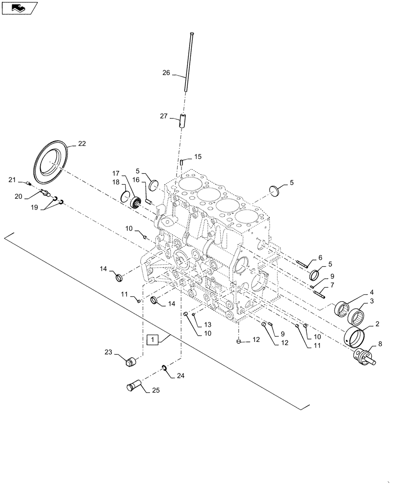 Схема запчастей Case SV185 - (10.001.AB) - ENGINE CRANKCASE (10) - ENGINE