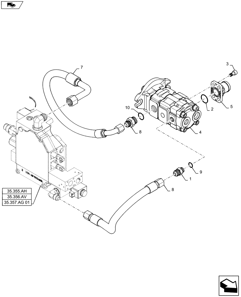 Схема запчастей Case SV185 - (35.220.AA[02]) - HIGH FLOW GEAR PUMP (35) - HYDRAULIC SYSTEMS