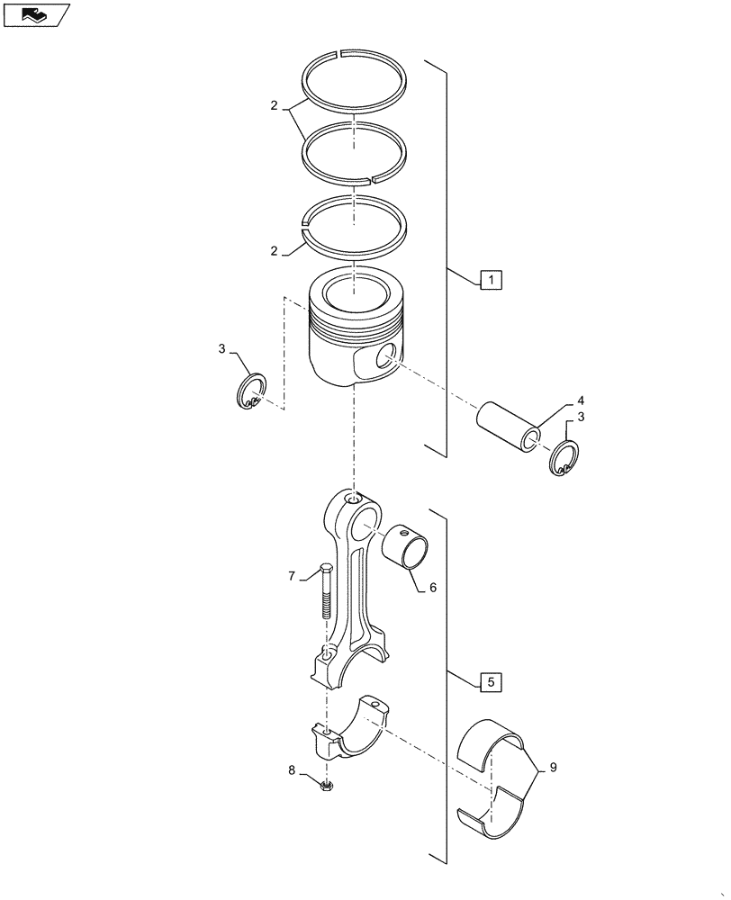 Схема запчастей Case SR130 - (10.105.AB) - PISTON & CONNECTING ROD (10) - ENGINE