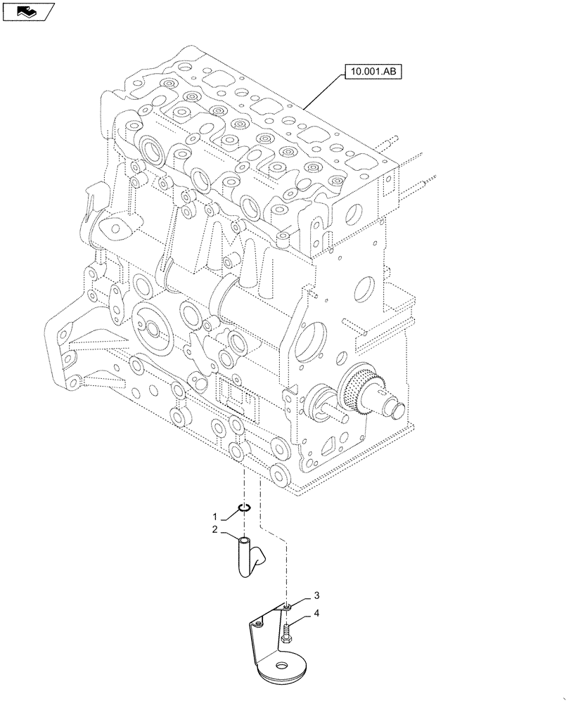 Схема запчастей Case SR175 - (10.304.AL) - OIL SUCTION PIPE (10) - ENGINE