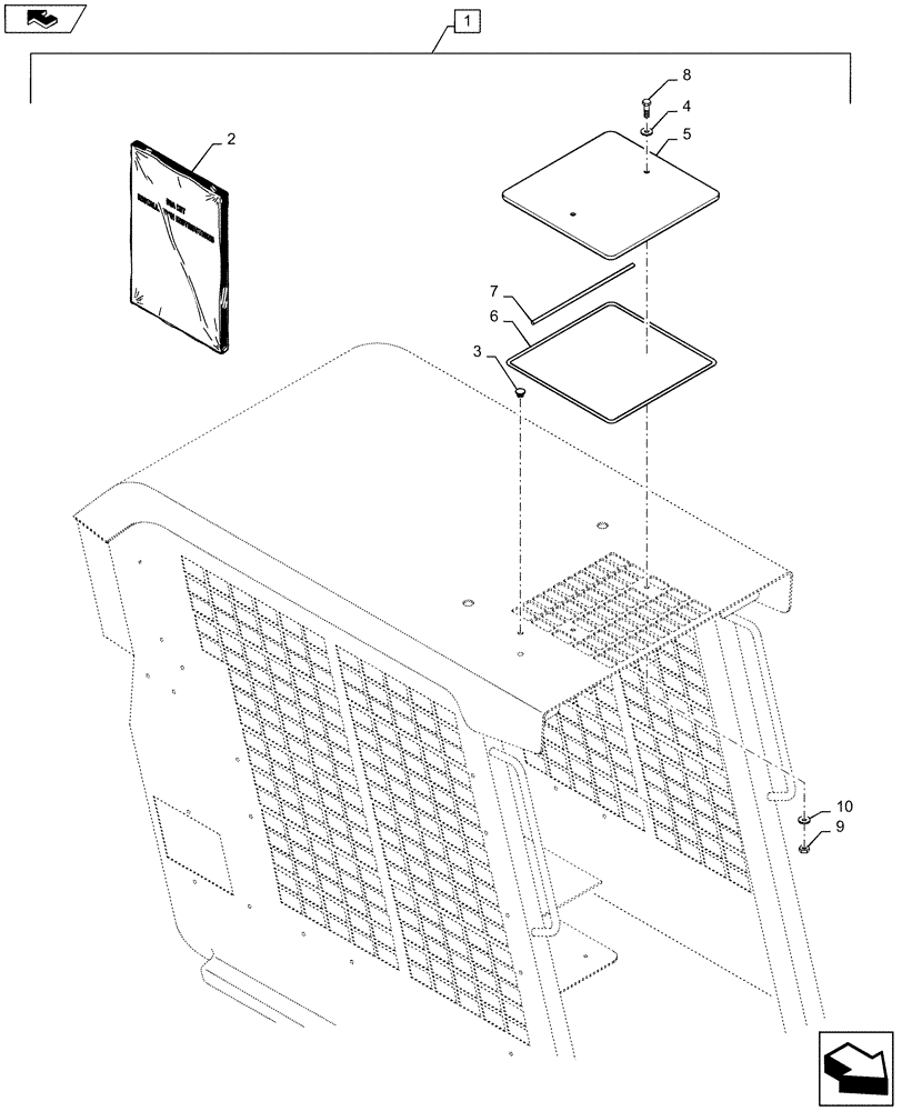 Схема запчастей Case 40XT - (88.090.01) - DIA KIT, INSTALLATION, TOP WINDOW (88) - ACCESSORIES
