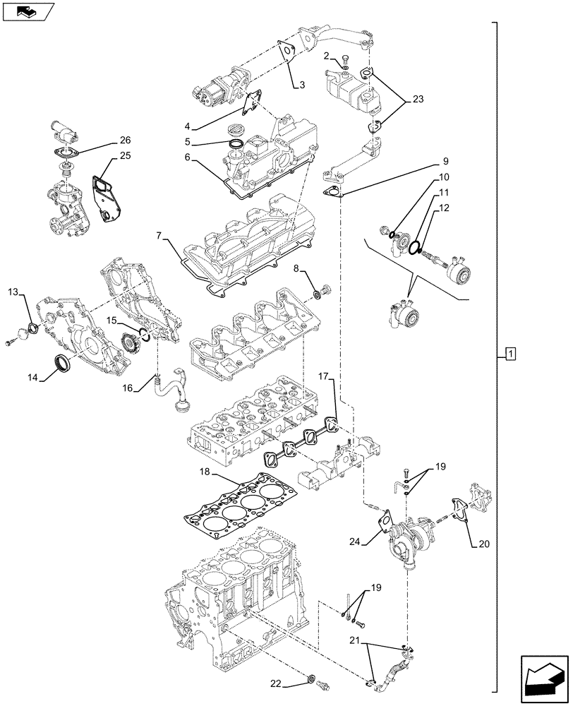 Схема запчастей Case AP-4LE2XASS01 - (10.001.AD[02]) - ENGINE (10) - ENGINE