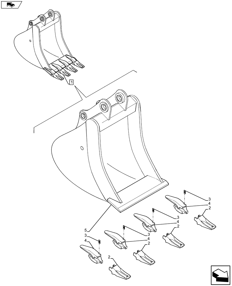 Схема запчастей Case CX80C - (84.100.AB[07]) - BUCKET (L=750MM) (84) - BOOMS, DIPPERS & BUCKETS