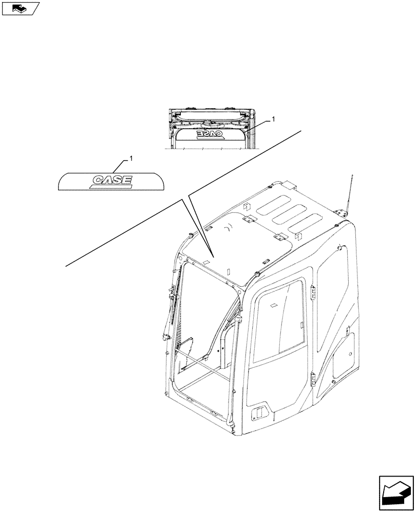 Схема запчастей Case CX75C SR - (90.108.AB[06]) - BRAND/MODEL DECALS (90) - PLATFORM, CAB, BODYWORK AND DECALS
