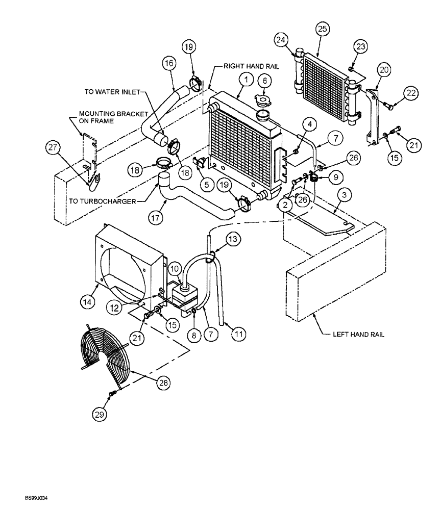 Схема запчастей Case 689G - (02-10) - RADIATOR AND HOSES (02) - ENGINE