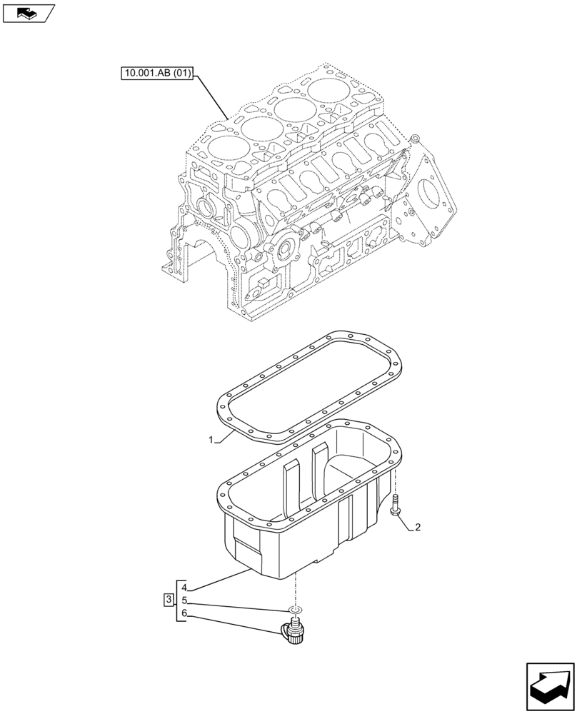 Схема запчастей Case AP-4LE2XASS01 - (10.102.AP) - ENGINE OIL PAN (10) - ENGINE