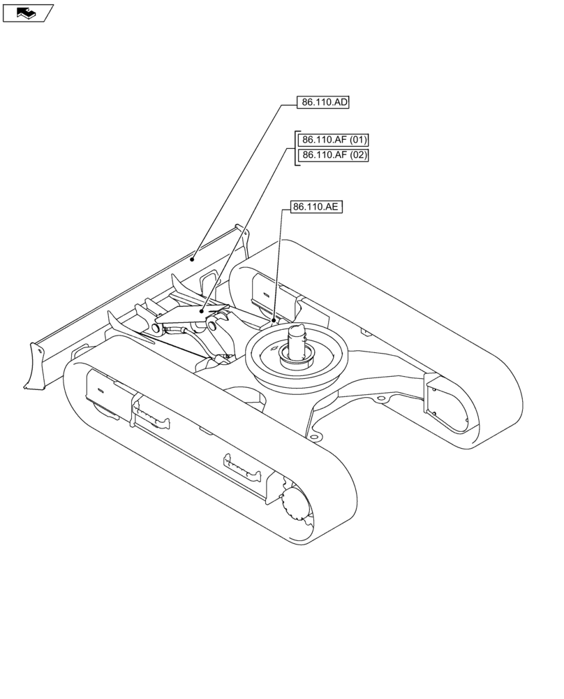 Схема запчастей Case CX80C - (86.000.00) - SECTION INDEX - DOZER BLADE AND ARM (86) - DOZER