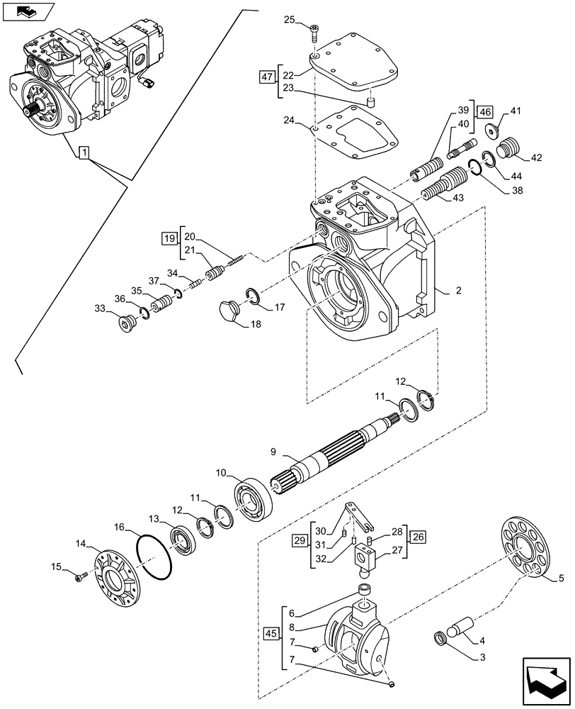 Схема запчастей Case CX75C SR - (35.106.AD[04]) - VAR - 461863 - PUMP (35) - HYDRAULIC SYSTEMS