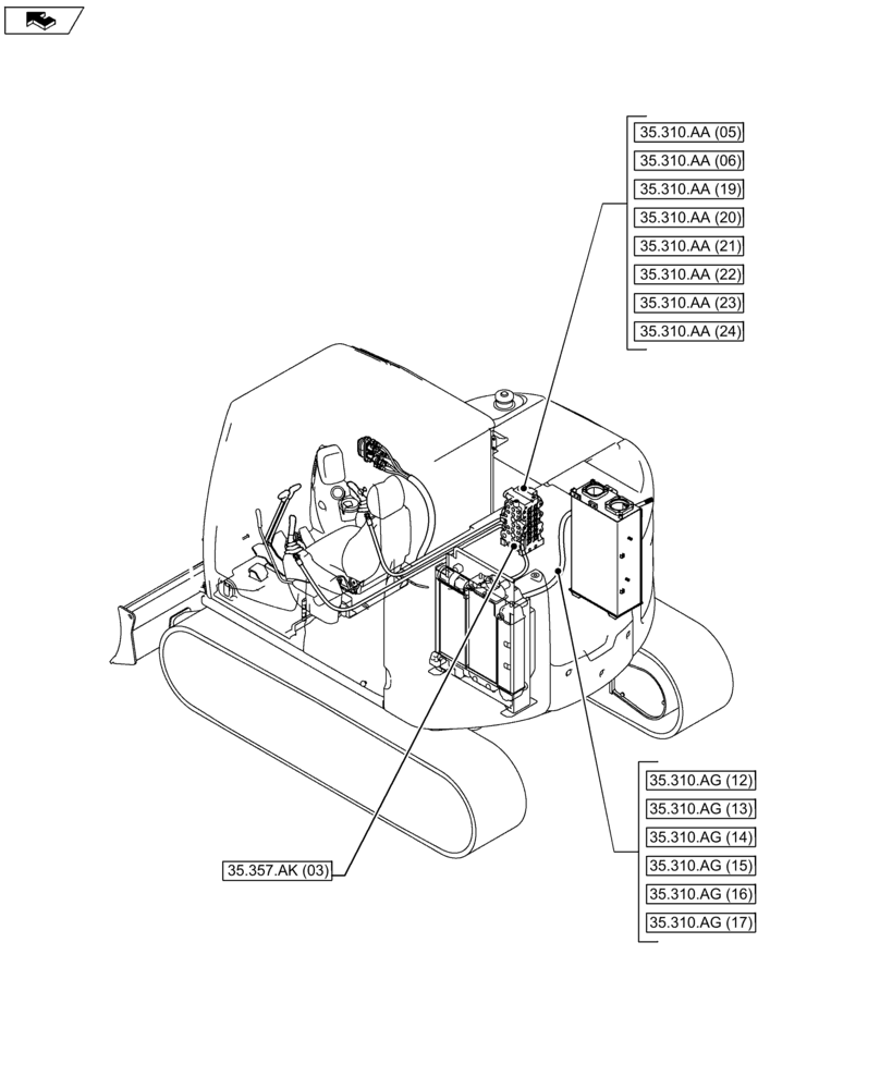 Схема запчастей Case CX75C SR - (35.000.00[04]) - SECTION INDEX - HYDRAULIC SYSTEM (35) - HYDRAULIC SYSTEMS