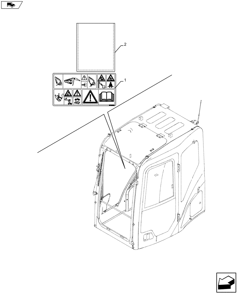 Схема запчастей Case CX75C SR - (90.108.AC [01]) - SAFETY SIGNS OR INFORMATIONAL DECALS (90) - PLATFORM, CAB, BODYWORK AND DECALS