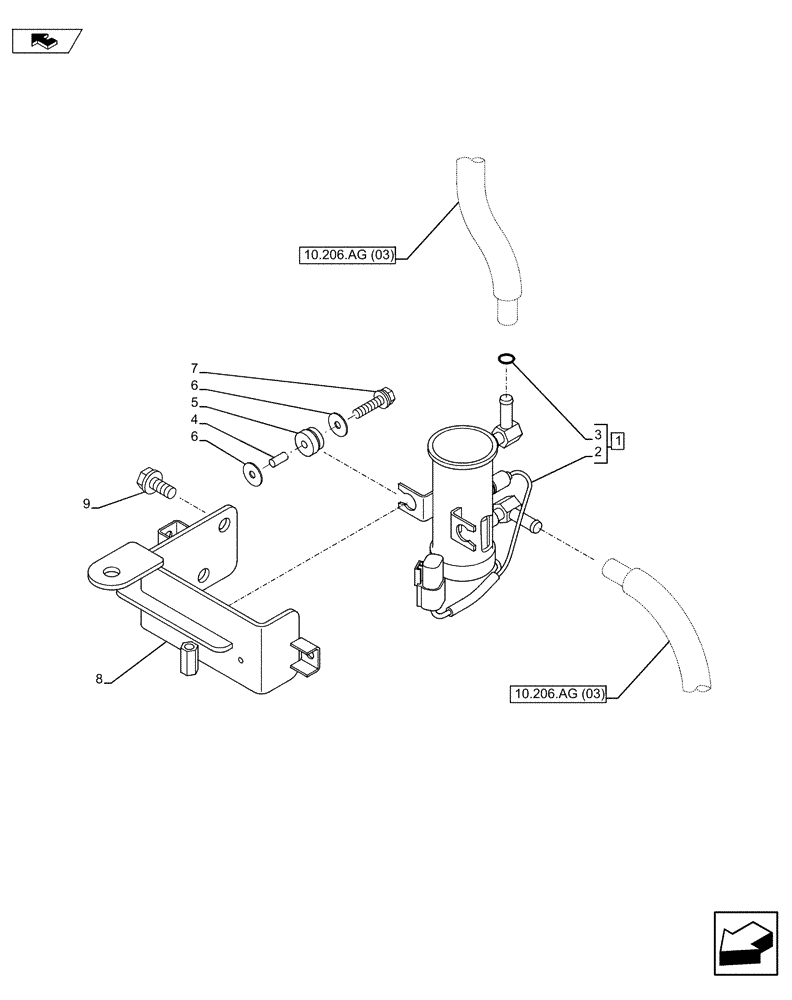 Схема запчастей Case CX75C SR - (55.010.AL) - FUEL PUMP CIRCUIT (55) - ELECTRICAL SYSTEMS