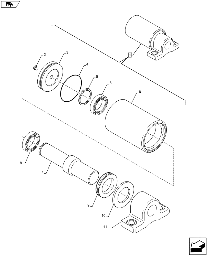Схема запчастей Case CX80C - (48.138.AD[02]) - TRACK ROLLER SUPPORT (48) - TRACKS & TRACK SUSPENSION