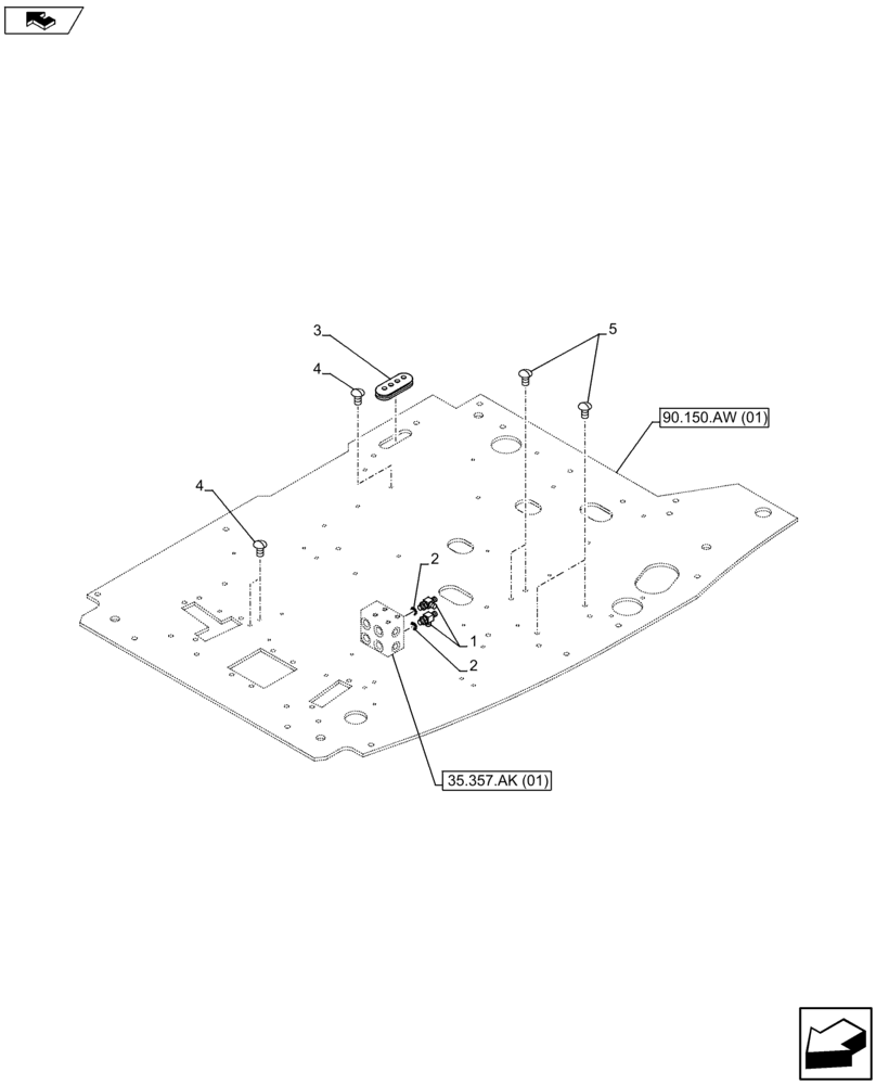 Схема запчастей Case CX75C SR - (90.150.AW[03]) - VAR - 461025, 461866 - CAB FLOOR (90) - PLATFORM, CAB, BODYWORK AND DECALS