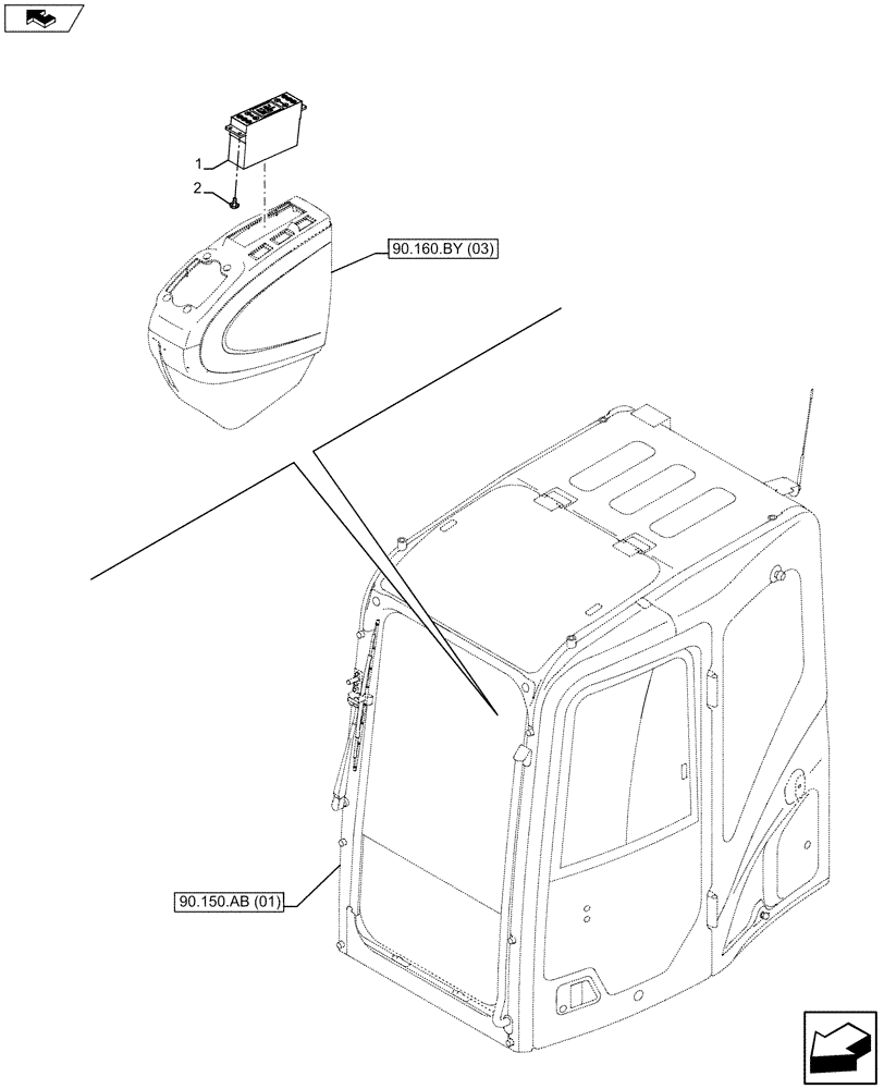Схема запчастей Case CX75C SR - (55.051.AA) - AIR CONDITIONING SWITCH PANEL (55) - ELECTRICAL SYSTEMS