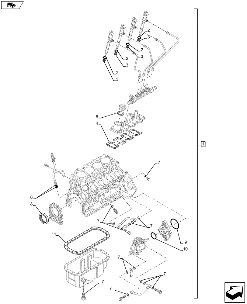 Схема запчастей Case AP-4LE2XASS01 - (10.001.AD[03]) - ENGINE (10) - ENGINE