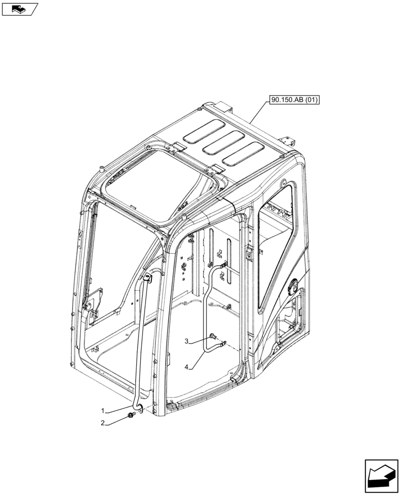 Схема запчастей Case CX75C SR - (90.118.AX) - HANDRAILS (90) - PLATFORM, CAB, BODYWORK AND DECALS