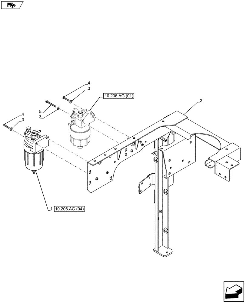 Схема запчастей Case CX80C - (10.206.AG[02]) - FUEL FILTER (10) - ENGINE