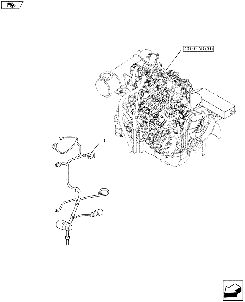 Схема запчастей Case AP-4LE2XASS01 - (55.015.AB[01]) - ENGINE WIRE HARNESS (55) - ELECTRICAL SYSTEMS