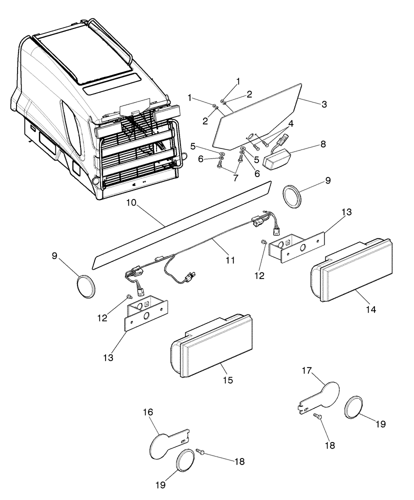 Схема запчастей Case 845B - (04-07[02]) - ELECTRICAL SYSTEM, REAR FRAME LIGHTS - OPTIONAL FOR INDIA (06) - ELECTRICAL SYSTEMS