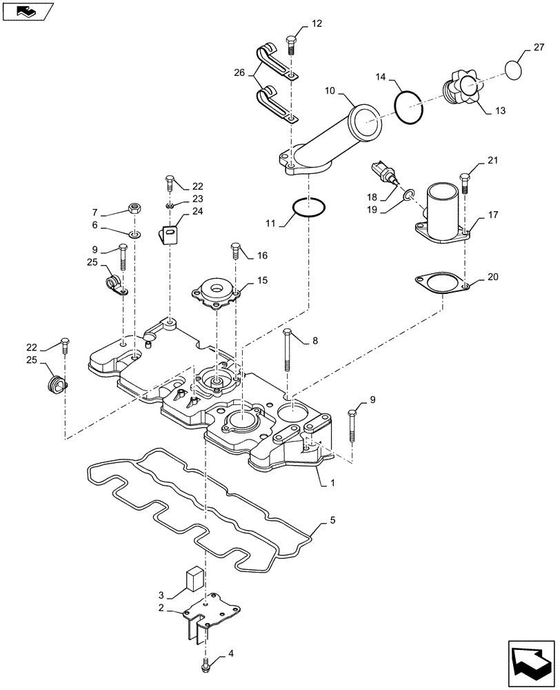Схема запчастей Case SR130 - (10.101.AB) - CYLINDER HEAD & RELATED PARTS (10) - ENGINE