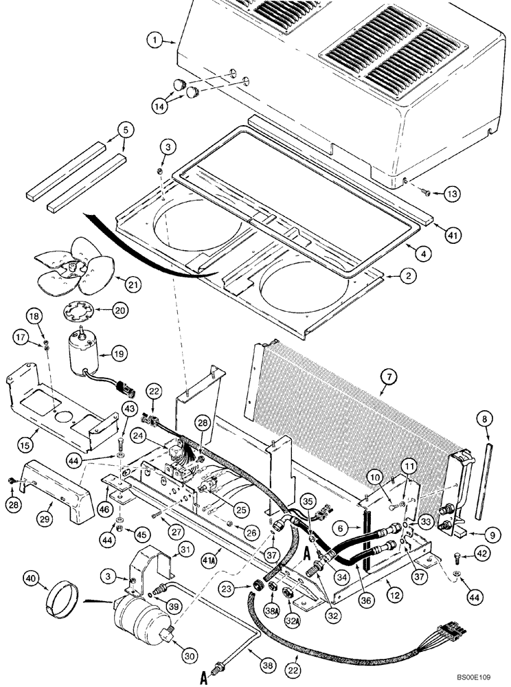 Схема запчастей Case 821C - (09-47) - AIR CONDITIONING - CONDENSER (09) - CHASSIS