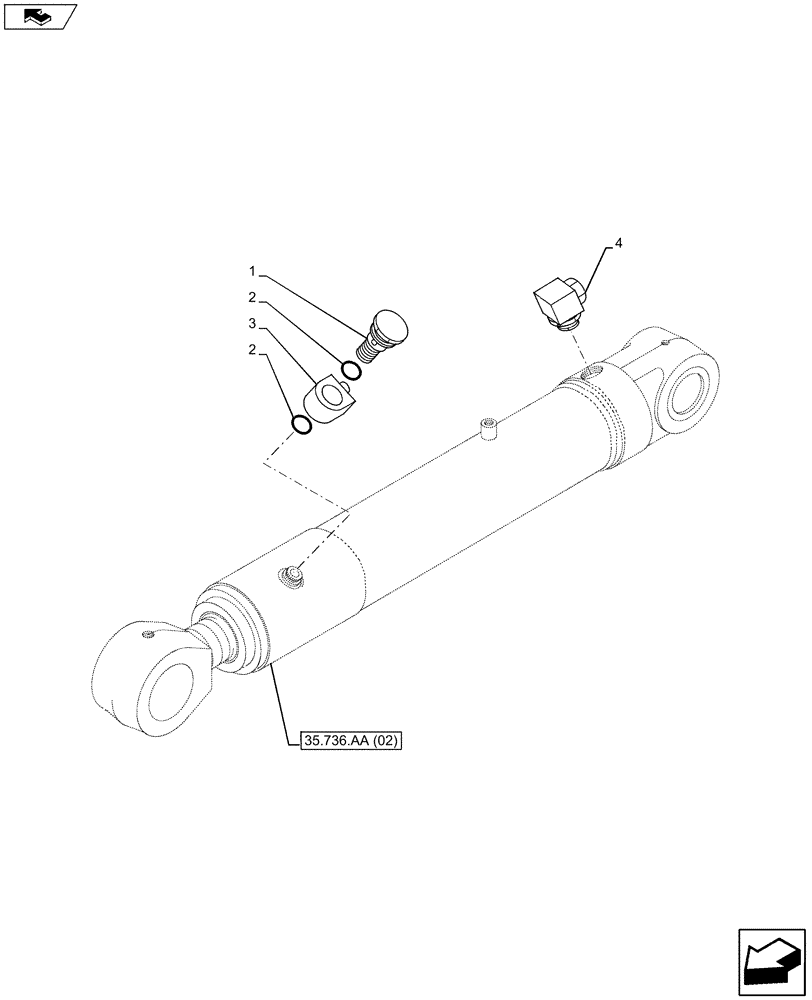 Схема запчастей Case CX80C - (35.737.AE[03]) - VAR - 481064 - DIPPER/ARM CYLINDER LINE (35) - HYDRAULIC SYSTEMS