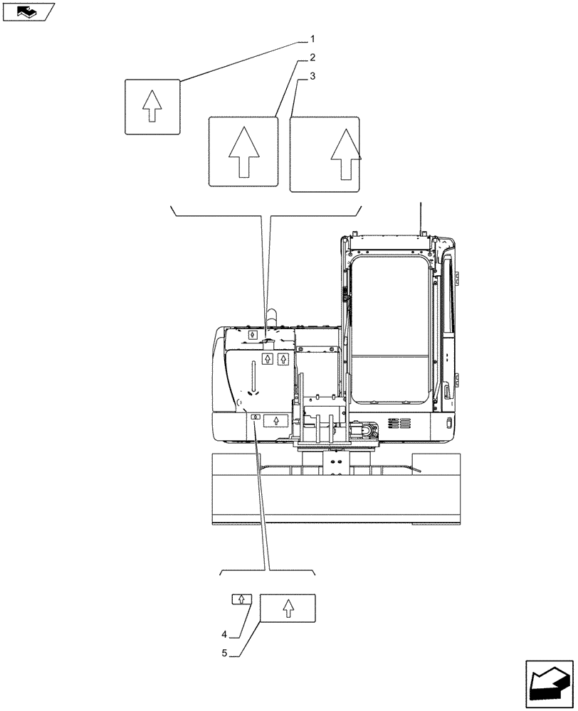 Схема запчастей Case CX80C - (90.108.AC[11]) - DECAL (90) - PLATFORM, CAB, BODYWORK AND DECALS