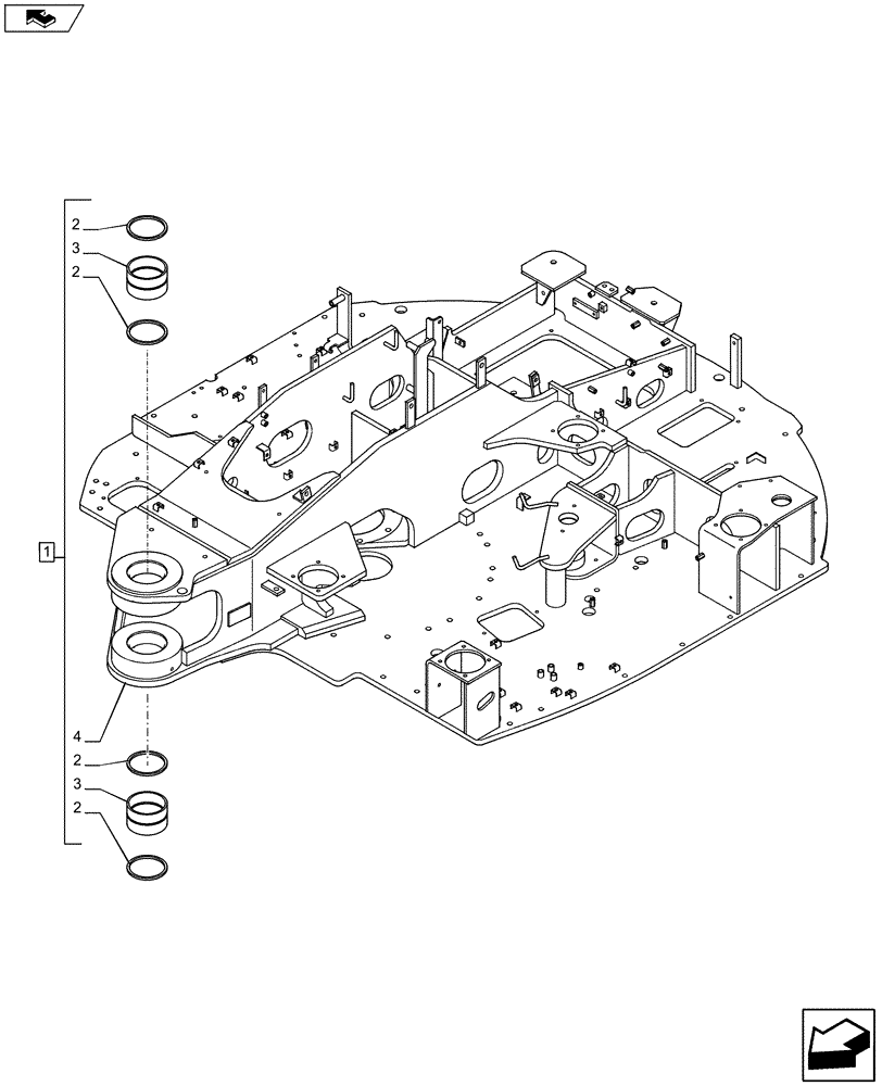 Схема запчастей Case CX80C - (39.101.AC) - FRAME (39) - FRAMES AND BALLASTING