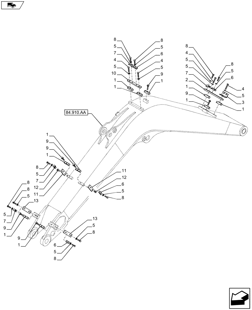 Схема запчастей Case CX80C - (35.736.AK[03]) - VAR - 481064, 481559 - BOOM CYLINDER VALVE (35) - HYDRAULIC SYSTEMS