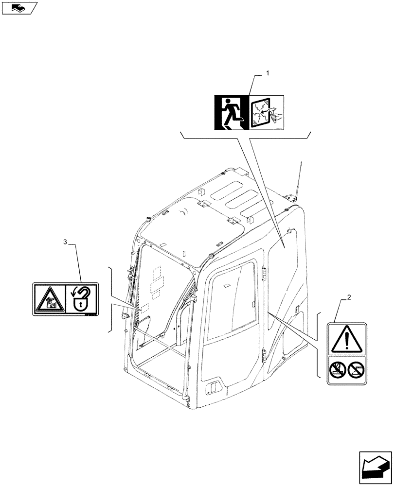 Схема запчастей Case CX80C - (90.108.AC[03]) - DECAL (90) - PLATFORM, CAB, BODYWORK AND DECALS