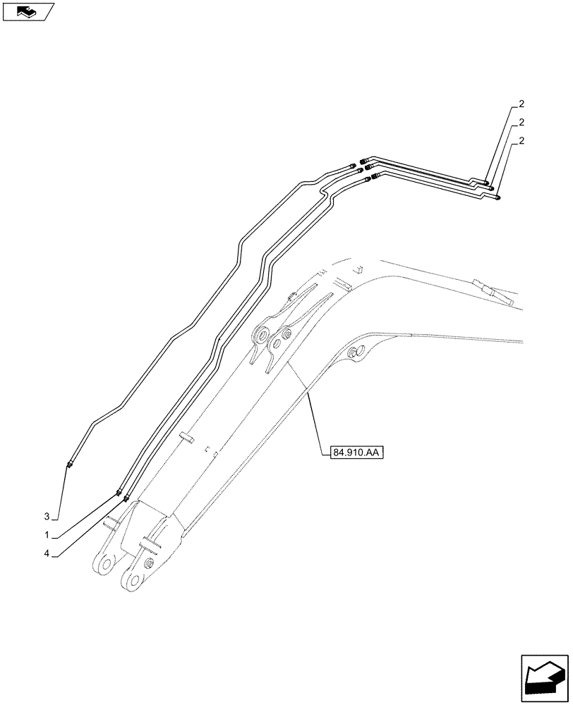 Схема запчастей Case CX80C - (35.360.AB[06]) - VAR - 461863 - HAMMER LINE (35) - HYDRAULIC SYSTEMS