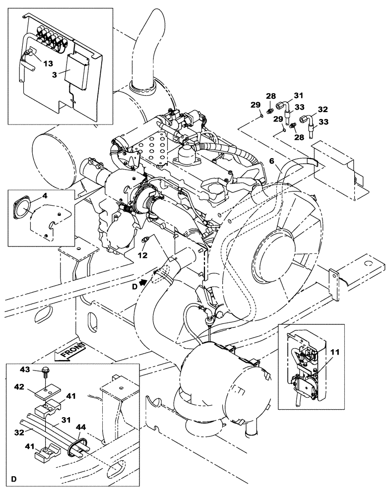Схема запчастей Case CX240B - (04-00) - ENGINE, HARNESS (04) - ELECTRICAL SYSTEMS