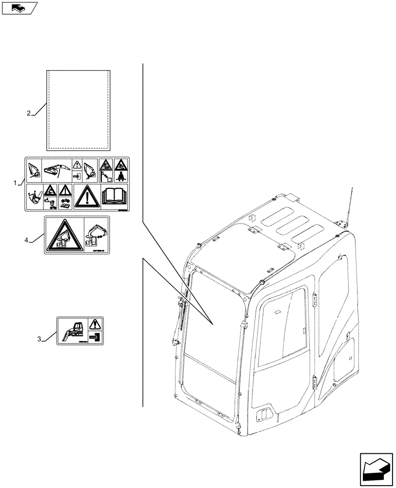 Схема запчастей Case CX80C - (90.108.AC[01]) - DECAL (90) - PLATFORM, CAB, BODYWORK AND DECALS