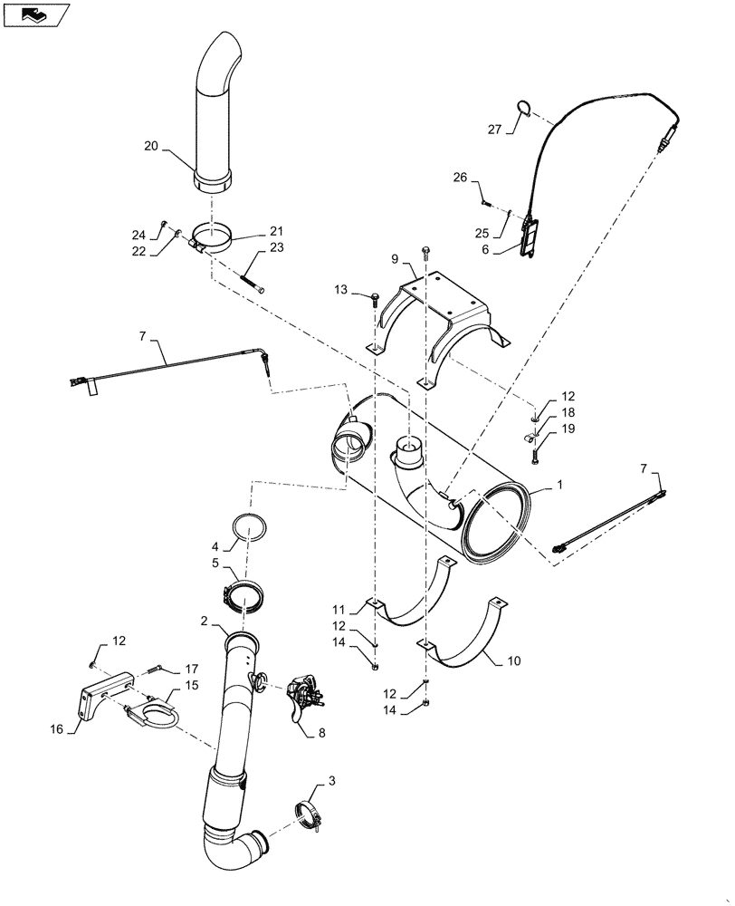 Схема запчастей Case 850M WT/LGP - (10.254.AD[01]) - MUFFLER, SCR (10) - ENGINE