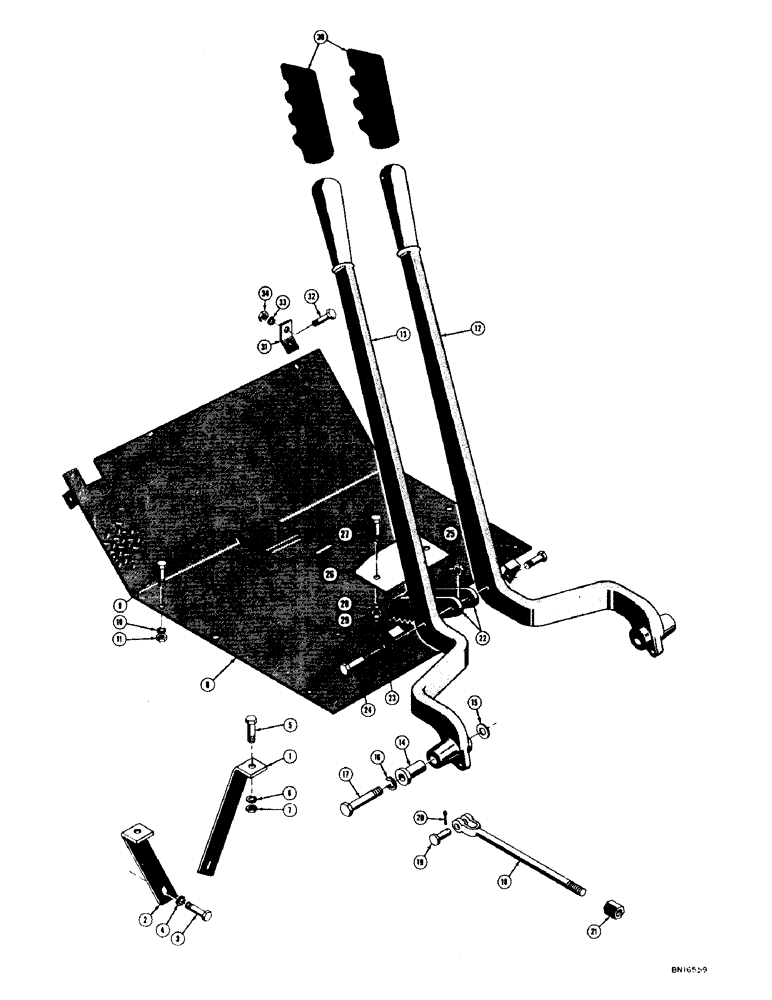 Схема запчастей Case 320 - (056) - FLOOR PLATE, STEERING LEVERS AND LINKAGE (05) - UPPERSTRUCTURE CHASSIS