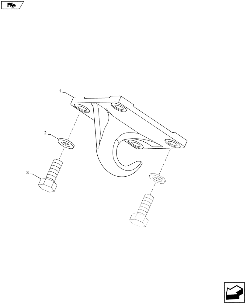Схема запчастей Case 750M LT - (39.110.AC[01]) - FRONT, PULL HOOK (39) - FRAMES AND BALLASTING