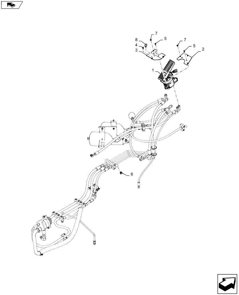 Схема запчастей Case 721F - (33.202.CM[02]) - BRAKE VALVE - 5 SPEED (33) - BRAKES & CONTROLS