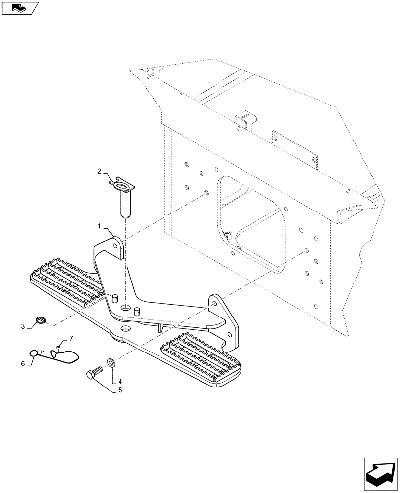 Схема запчастей Case 1650M WT/LGP - (37.100.AA[02]) - DRAWBAR (W/STEP) (37) - HITCHES, DRAWBARS & IMPLEMENT COUPLINGS