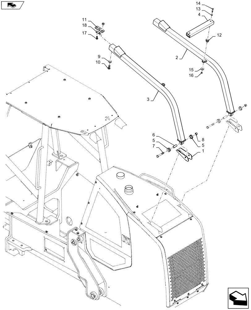 Схема запчастей Case 2050M LT BD - (90.150.010) - VAR - 784702 - BRUSH GUARD (90) - PLATFORM, CAB, BODYWORK AND DECALS