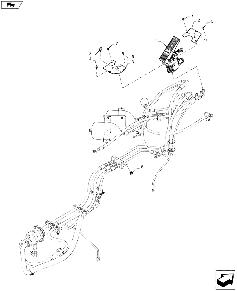 Схема запчастей Case 721F - (33.202.01[01]) - 4 SPEED BRAKE VALVE (33) - BRAKES & CONTROLS
