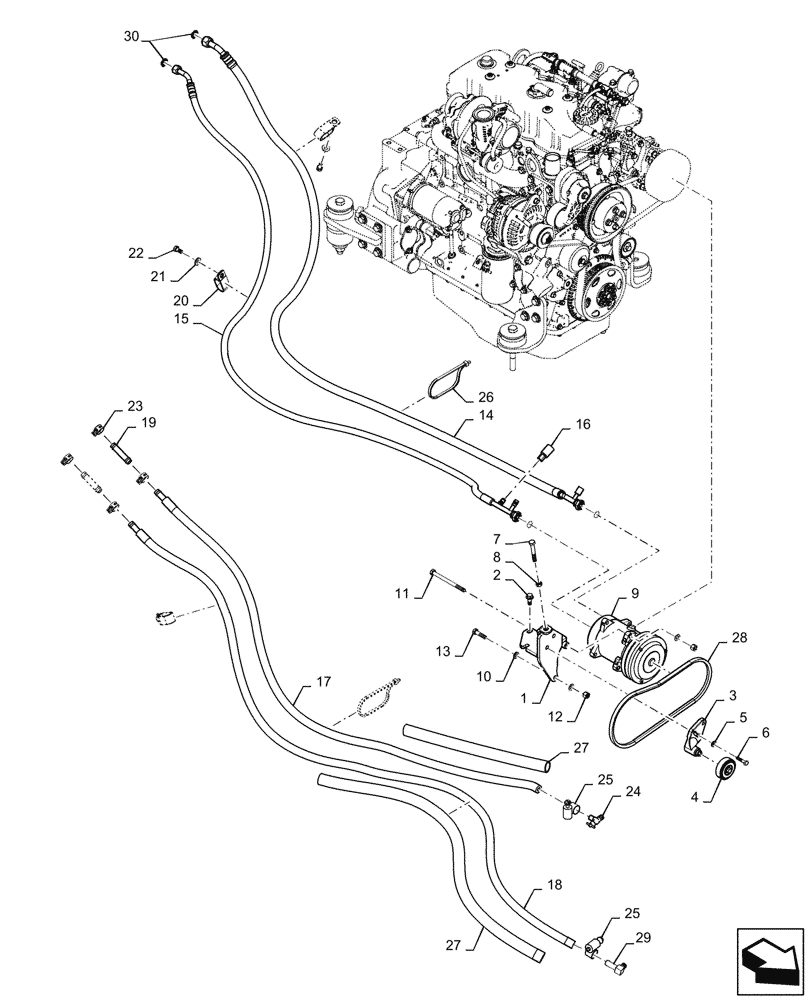 Схема запчастей Case 850M WT/LGP - (55.050.AL[01]) - HEATER, AIR CONDITIONER, CAB (55) - ELECTRICAL SYSTEMS