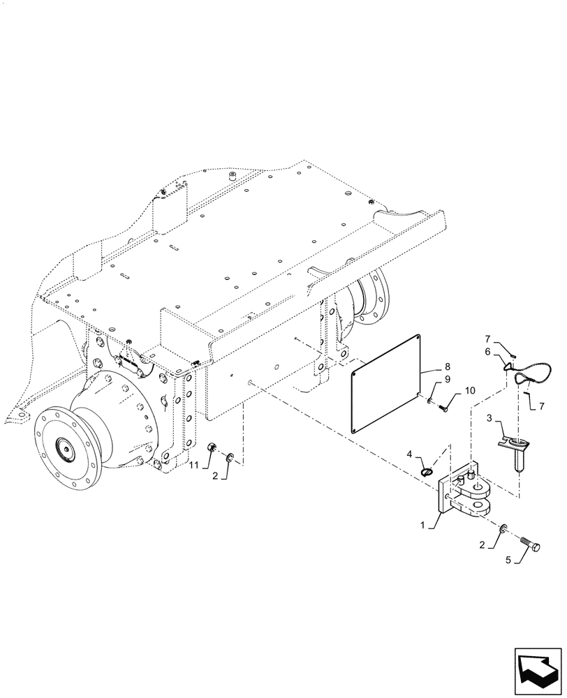 Схема запчастей Case 850M WT/LGP - (37.106.AA[01]) - REAR, TOW HOOK (37) - HITCHES, DRAWBARS & IMPLEMENT COUPLINGS