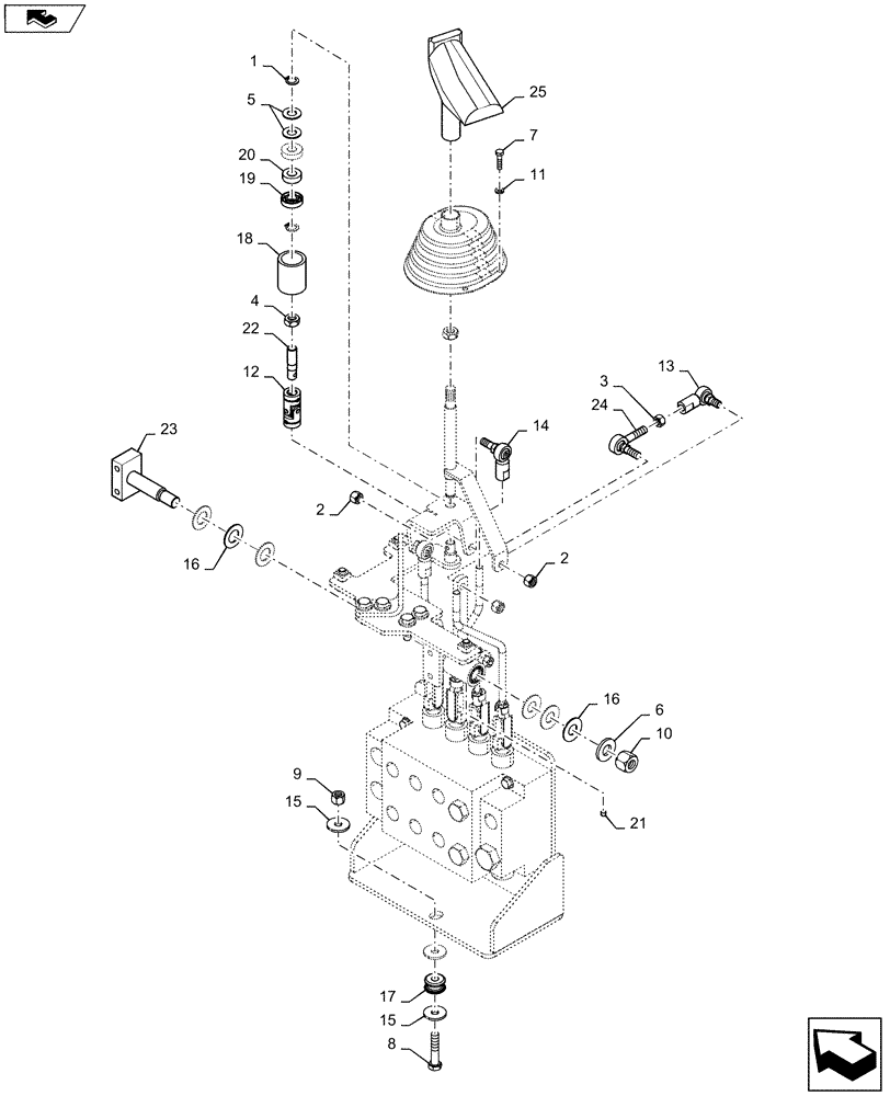 Схема запчастей Case 750M WT - (35.359.010) - VAR - 784350 - CONTROL VALVE, 3 SP MECH (35) - HYDRAULIC SYSTEMS