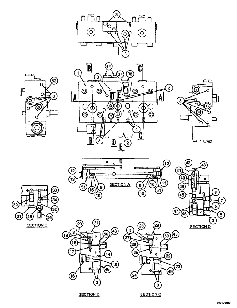 Схема запчастей Case 9050B - (8-119F) - HYDRAULIC PUMP - REGULATOR (08) - HYDRAULICS