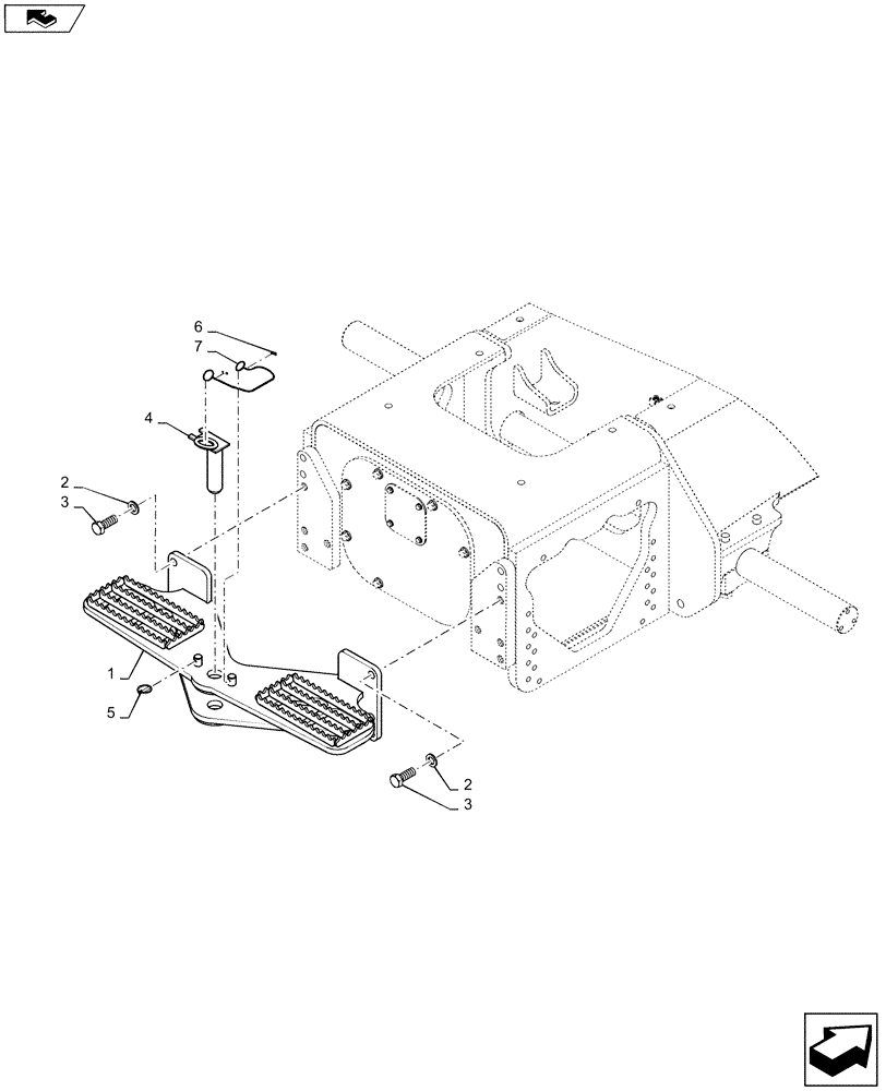 Схема запчастей Case 1150M WT - (37.100.020) - VAR - 784627 - DRAWBAR, (W/STEP) (37) - HITCHES, DRAWBARS & IMPLEMENT COUPLINGS