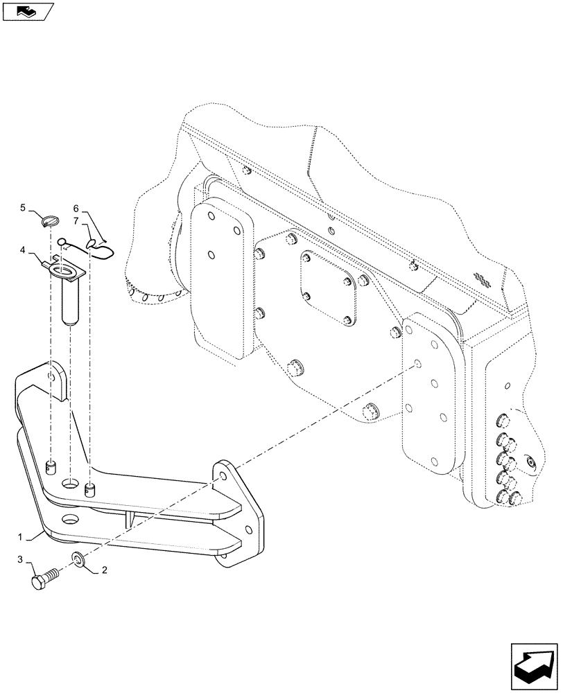 Схема запчастей Case 1650M WT/LGP - (37.100.AA[01]) - DRAWBAR (37) - HITCHES, DRAWBARS & IMPLEMENT COUPLINGS