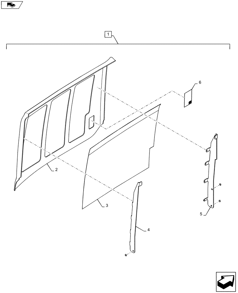 Схема запчастей Case 721F - (90.100.AU[03]) - PANEL, HOOD, LH (90) - PLATFORM, CAB, BODYWORK AND DECALS