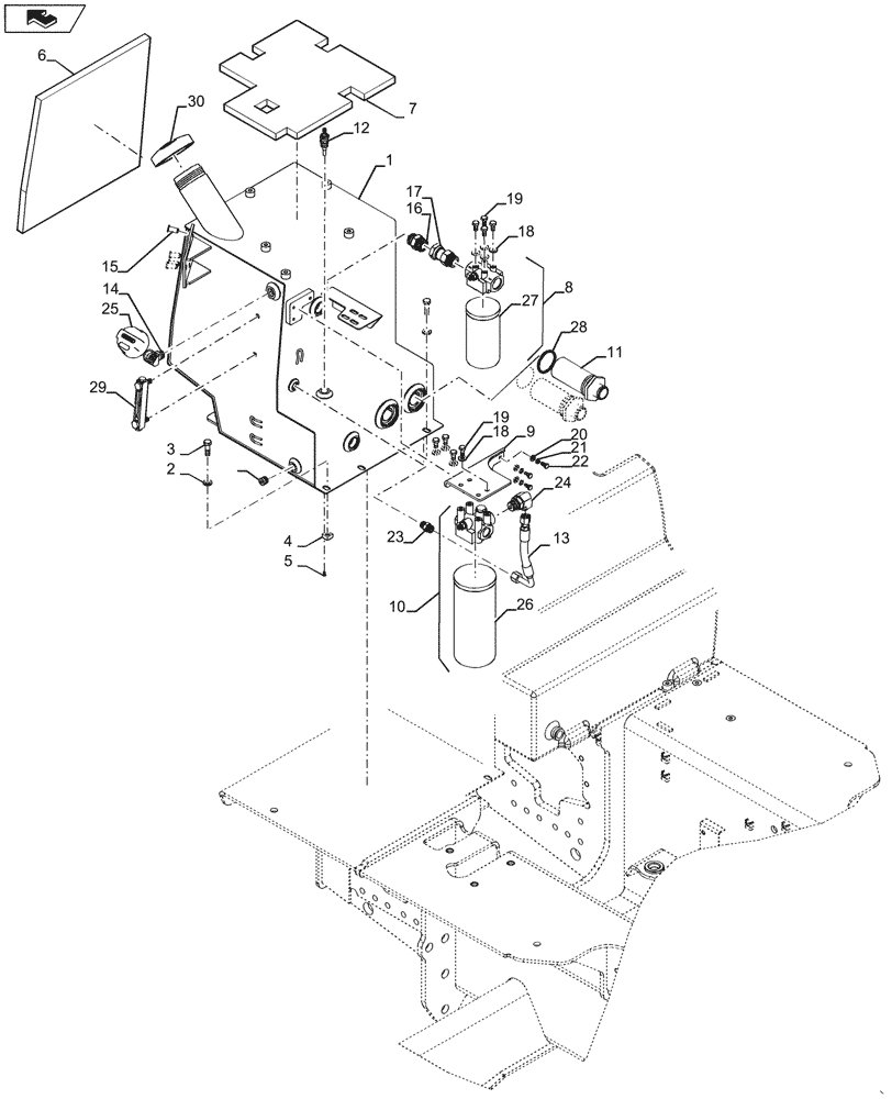 Схема запчастей Case 850M LT - (35.300.AQ[03]) - HYDRAULIC FLUID RESERVOIR - BSN - NGC103103 (35) - HYDRAULIC SYSTEMS
